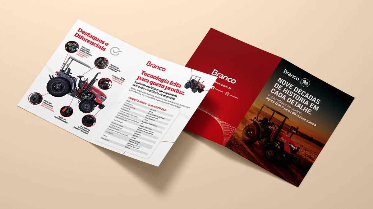 Peça de material gráfico para o cliente Branco