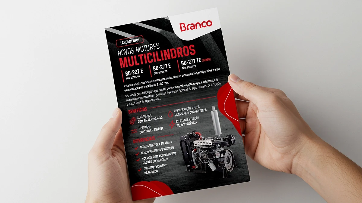Peça de material gráfico para o cliente Branco